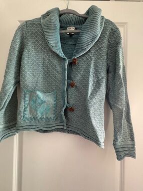 Ciare Teal Shawl- Collar Cardigan